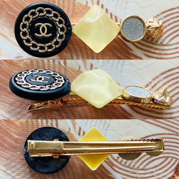 Handmade Designer Button Hairpins - Picture 2 of 4